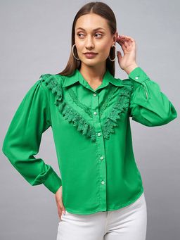 DELAN - Laced Up Shirt Style Top