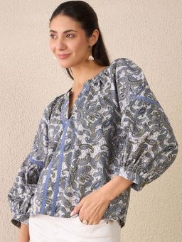 DELAN - Women Multi Color Paisley Drift Top