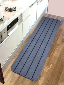 Saral Home - Polypropylene Striped Anti Skid Runner-45X120 Cm-Blue