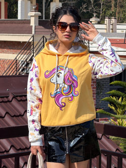 Tandul - Women Unicorn Mustard Sweatshirt