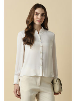 Allen Solly - Women Cream Solid Shirt