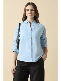 Allen Solly - Women Light Blue Solid Shirt