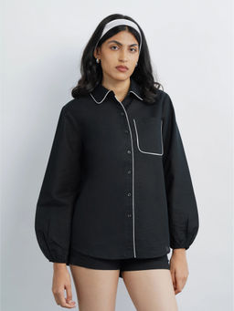Cove and Lane - Cotton Shirt with Contrast Detail