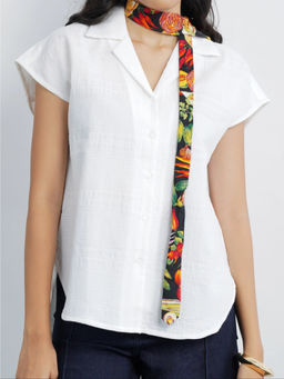 Cove and Lane - Textured Camp Shirt - White