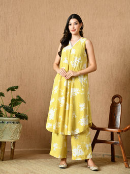 KELIN - Indya Flared Fit Printed Co-Ord - Yellow