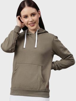 Campus Sutra - Olive Solid Sweatshirt