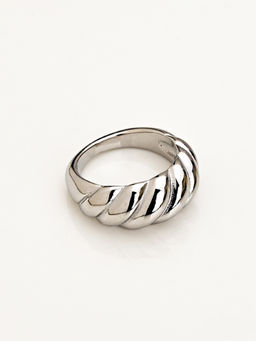 Palmonas - Rope Twisted Bold Ring - 18k White Gold Plated