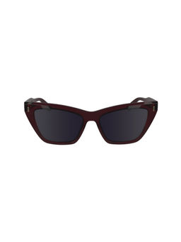 Calvin Klein - Women UV Protected Cat Eye Maroon Lens Sunglasses (55)