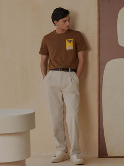 Andamen - Regular Fit Men Brown Half Sleeve Printed T-Shirt