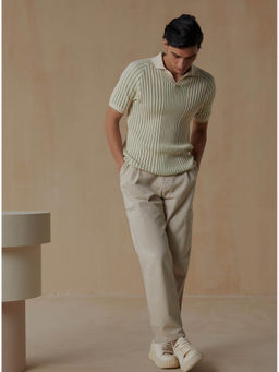 Andamen - Regular Fit Men Green Half Sleeve Open Collar Neck Polo T-Shirt