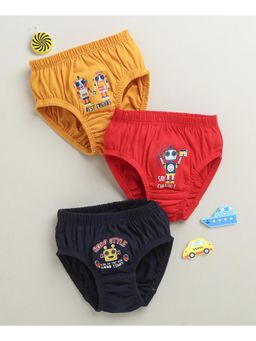 Bumzee - Red & Navy Boys Cotton Briefs (Pack of 3)