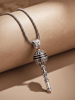 Voylla - Spiritual Hanuman Gada Silver Necklace for Men