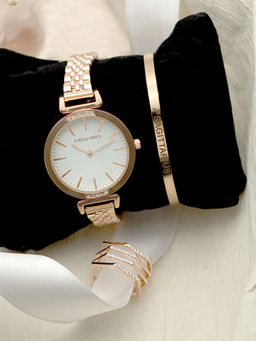 Joker and Witch - Joker & Witch White Stainless Steel Watch and Bracelet With Ring (Set of 3)