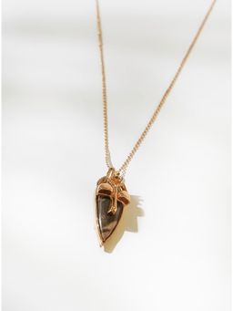 Outhouse - Gavi Amethyst Pendant Necklace In Gold Finish