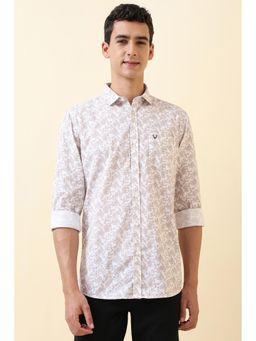 Allen Solly - Men Beige Print Full Sleeves Casual Shirt