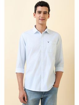 Allen Solly - Men Blue Stripe Full Sleeves Casual Shirt