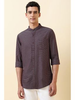 Allen Solly - Men Brown Stripe Full Sleeves Casual Shirt