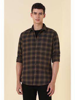 Allen Solly - Men Brown Checks Full Sleeves Casual Shirt