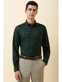 Allen Solly - Men Green Print Full Sleeves Formal Shirt