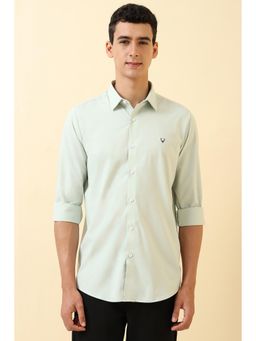 Allen Solly - Men Green Solid Full Sleeves Casual Shirt