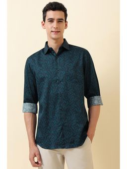 Allen Solly - Men Blue Print Full Sleeves Casual Shirt