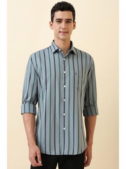 Allen Solly - Men Grey Stripe Full Sleeves Casual Shirt