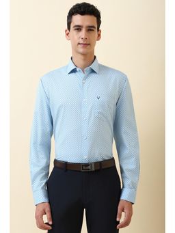 Allen Solly - Men Light Blue Print Full Sleeves Formal Shirt