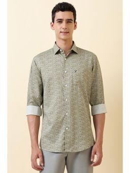 Allen Solly - Men Olive Print Full Sleeves Casual Shirt