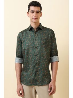 Allen Solly - Men Green Paisley Print Full Sleeves Casual Shirt