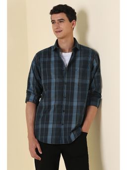 Allen Solly - Men Black Checks Full Sleeves Casual Shirt