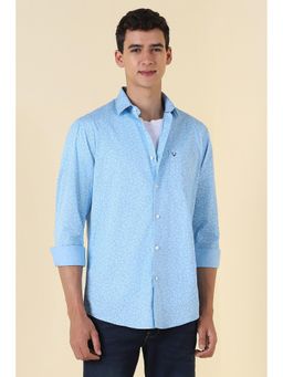 Allen Solly - Men Light Blue Print Full Sleeves Casual Shirt