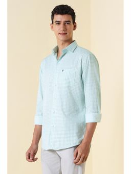 Allen Solly - Men Light Green Print Full Sleeves Casual Shirt