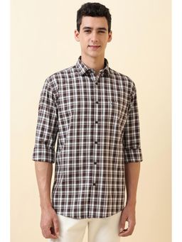 Allen Solly - Men Brown Checks Full Sleeves Casual Shirt