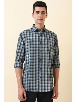 Allen Solly - Men Green Checks Full Sleeves Casual Shirt