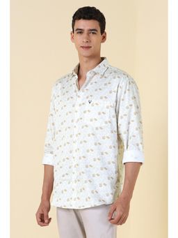 Allen Solly - Men Beige Print Full Sleeves Casual Shirt