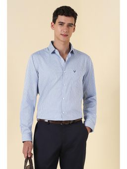 Allen Solly - Men Light Blue Checks Full Sleeves Formal Shirt