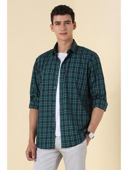 Allen Solly - Men Green Checks Full Sleeves Casual Shirt