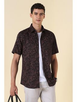 Allen Solly - Men Black Print Half Sleeves Casual Shirt