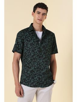 Allen Solly - Men Green Print Half Sleeves Casual Shirt