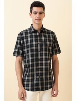 Allen Solly - Men Black Checks Half Sleeves Casual Shirt