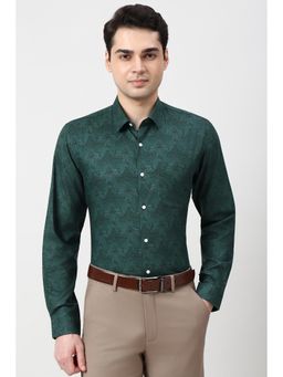 Peter England - Men Green Slim Fit Full Sleeves Formal Shirt