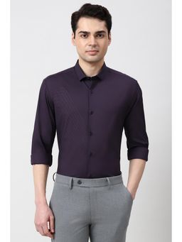 Peter England - Men Purple Slim Fit Full Sleeves Formal Shirt