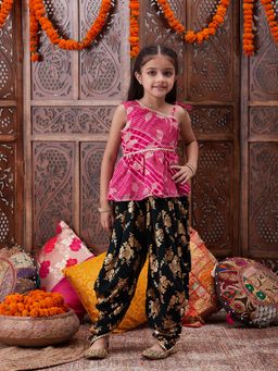 PSPeaches - Girls Pink Top With Dhoti Pants (Set of 2)