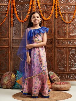 PSPeaches - Girls Floral Lehenga With Blouse & Dupatta (Set of 3)