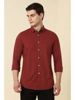 Allen Solly - Men Maroon Full Sleeves Casual Shirt