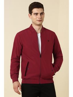 Allen Solly - Men Maroon Solid Full Sleeves Casual Jacket