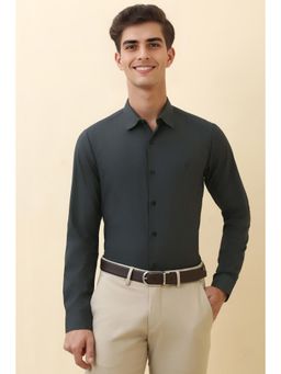 Allen Solly - Men Grey Slim Fit Solid Full Sleeves Casual Shirt