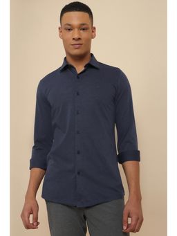 Allen Solly - Men Black Slim Fit Solid Full Sleeves Casual Shirt