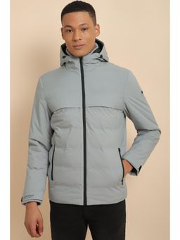 Allen Solly - Men Grey Solid Full Sleeves Casual Jacket