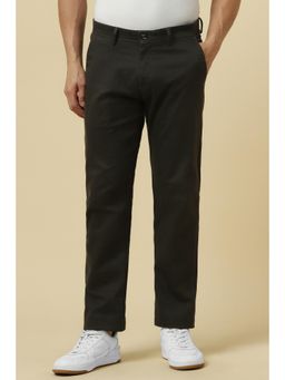 Allen Solly - Men Black Regular Fit Solid Casual Trousers